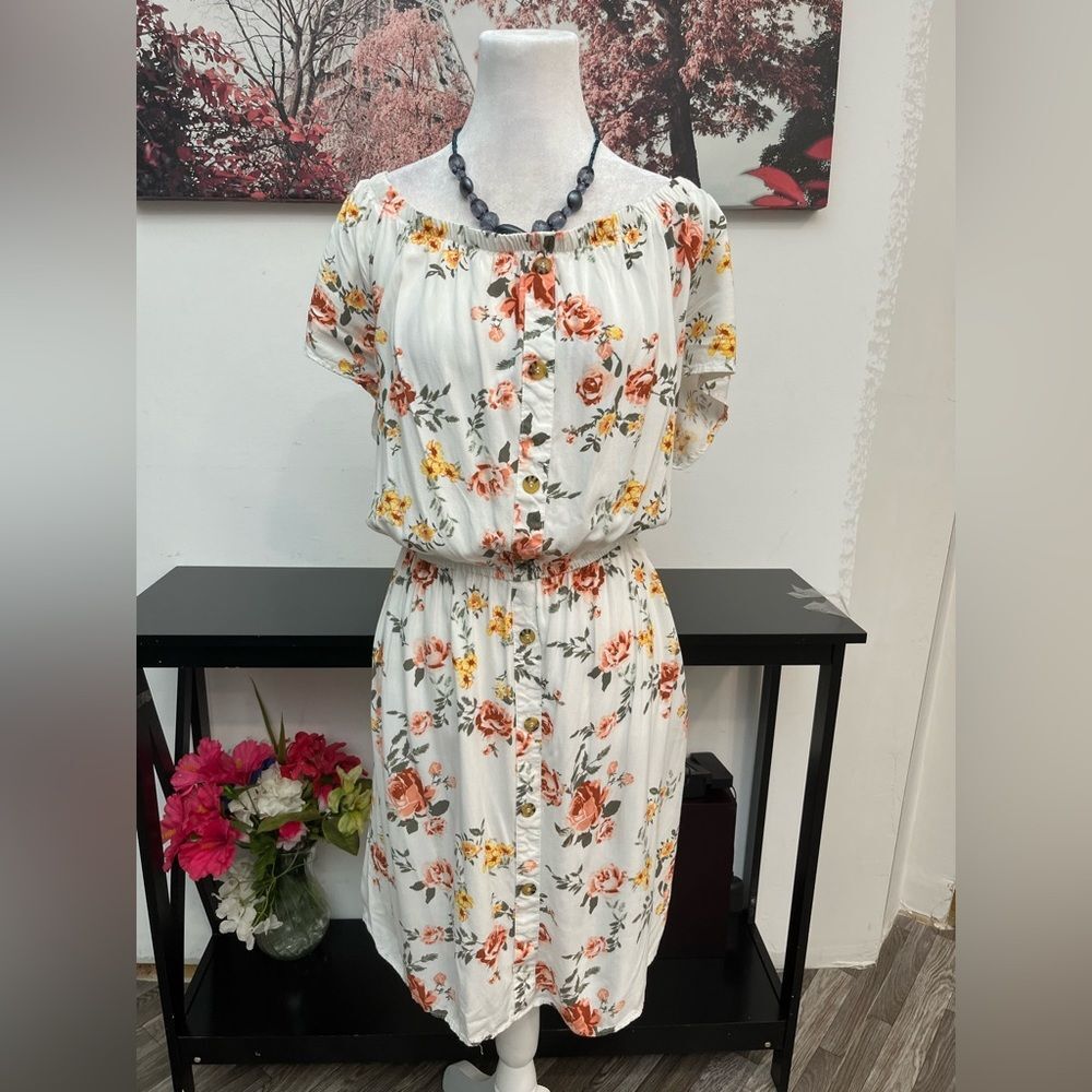 J For Justify bundle Women Plus2Dress Off Shoulder Floral Short Sleeve Size 2XL